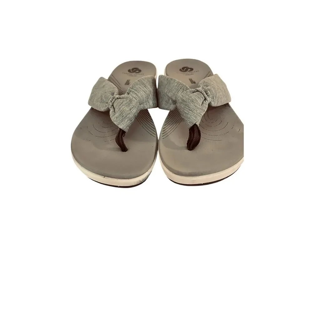 Clark's Cloudsteppers Women’s Flip Flop Thong Gray Sandals Size 8